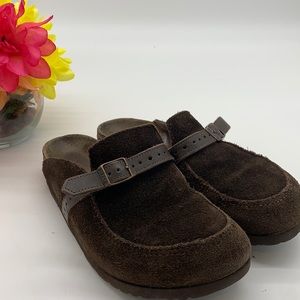 Birkenstock Brown Suede Mule - Sz 38
